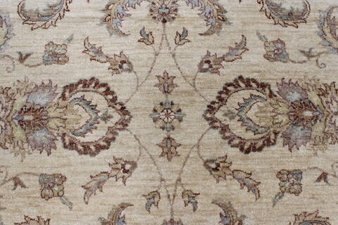 Pishavar Beige Round Hand Knotted 61 X 62  Area Rug 250-23607 Image 4