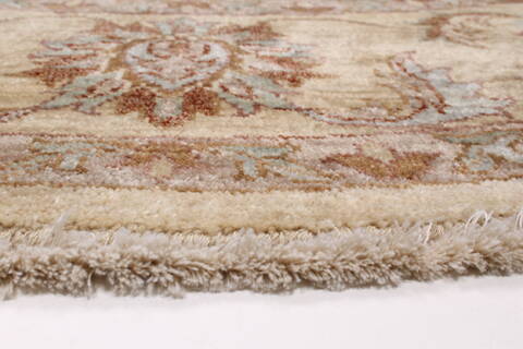 Pishavar Beige Round Hand Knotted 61 X 62  Area Rug 250-23607 Image 5