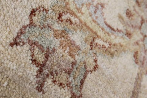 Pishavar Beige Round Hand Knotted 61 X 62  Area Rug 250-23607 Image 6