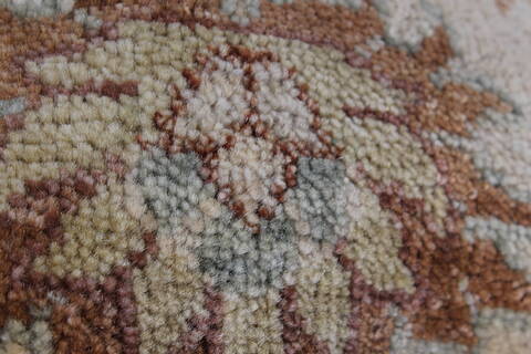 Pishavar Beige Round Hand Knotted 61 X 62  Area Rug 250-23607 Image 8