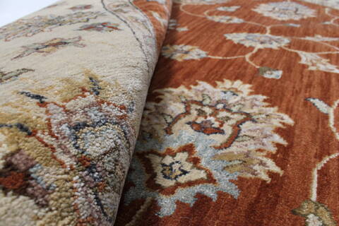 Pishavar Brown Round Hand Knotted 511 X 511  Area Rug 250-23613 Image 12