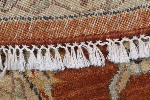 Pishavar Brown Round Hand Knotted 511 X 511  Area Rug 250-23613 Image 1