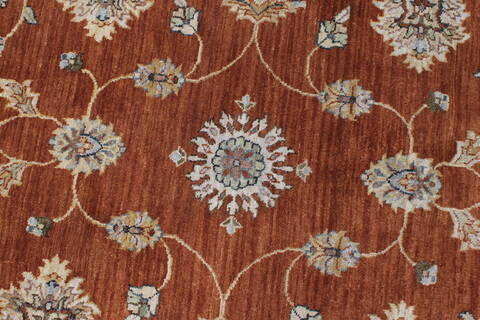 Pishavar Brown Round Hand Knotted 511 X 511  Area Rug 250-23613 Image 4