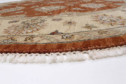 Pishavar Brown Round Hand Knotted 511 X 511  Area Rug 250-23613 Image 7