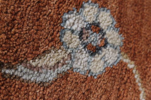 Pishavar Brown Round Hand Knotted 511 X 511  Area Rug 250-23613 Image 8