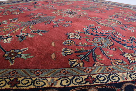Sarouk Red Octagon Hand Knotted 62 X 62  Area Rug 250-23624 Image 2