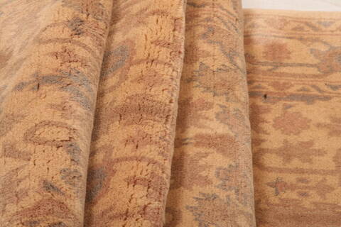 Oushak Beige Runner Hand Knotted 24 X 68  Area Rug 100-23626 Image 3