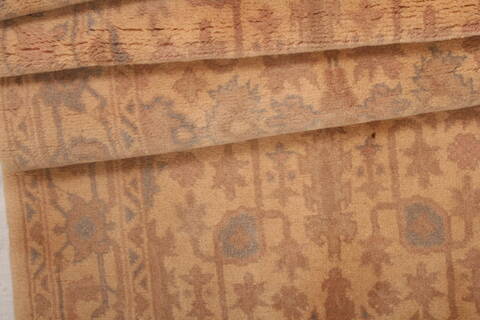 Oushak Beige Runner Hand Knotted 24 X 68  Area Rug 100-23626 Image 4