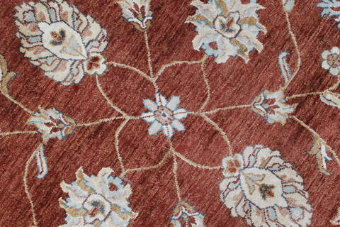 Ziegler Brown Round Hand Knotted 62 X 62  Area Rug 250-23627 Image 4