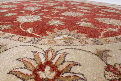 Ziegler Brown Round Hand Knotted 511 X 60  Area Rug 250-23637 Image 1
