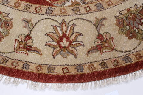 Ziegler Brown Round Hand Knotted 511 X 60  Area Rug 250-23637 Image 2