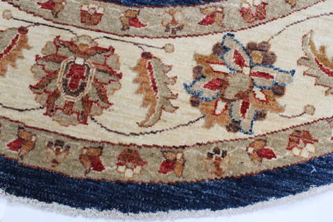 Chobi Blue Round Hand Knotted 64 X 65  Area Rug 250-23677 Image 2