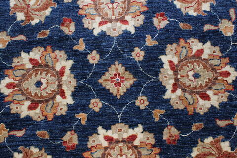 Chobi Blue Round Hand Knotted 64 X 65  Area Rug 250-23677 Image 3