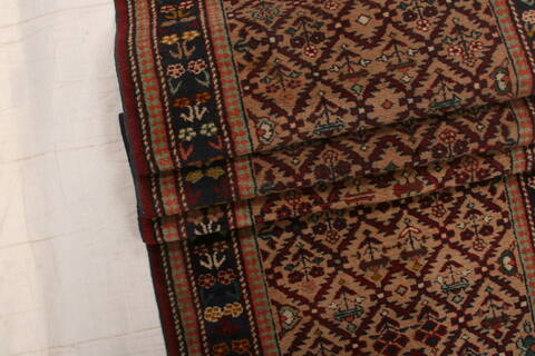 Kazak Brown Runner Hand Knotted 26 X 109  Area Rug 100-23682 Image 6