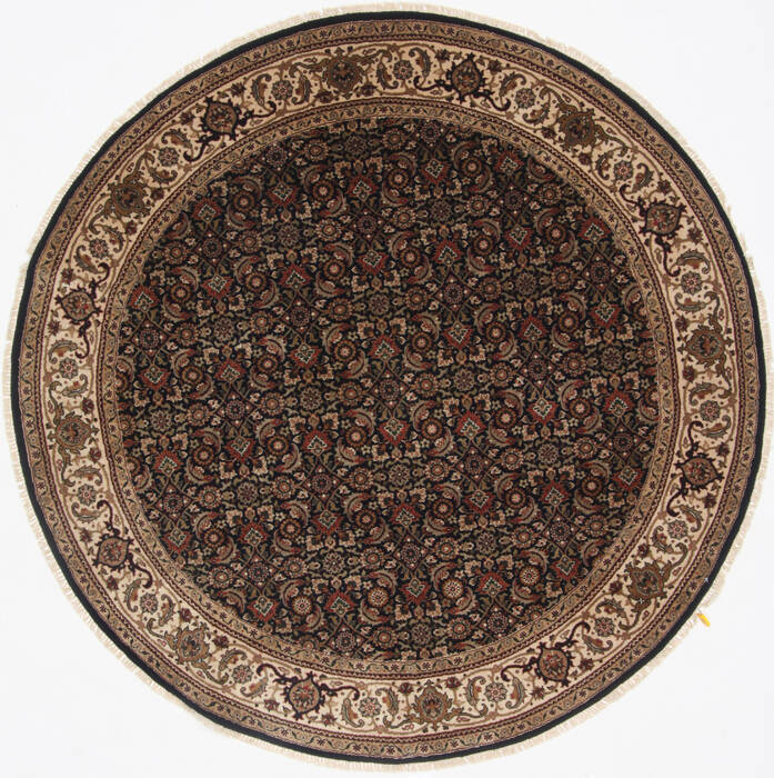 Herati Black Round Hand Knotted 60 X 60  Area Rug 250-23683 Image 0