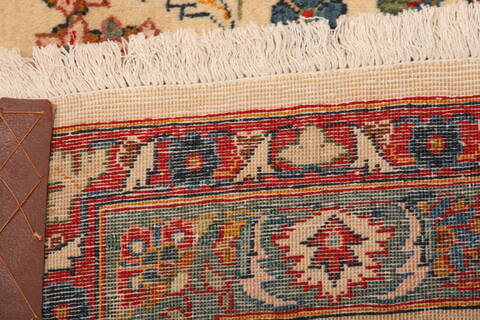 Kashan Beige Hand Knotted 99 X 135  Area Rug 100-23690 Image 8