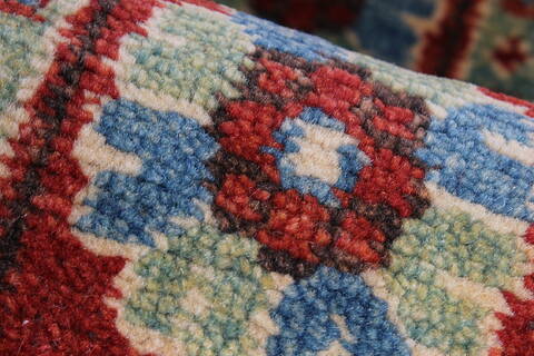 Kazak Beige Runner Hand Knotted 29 X 101  Area Rug 250-23691 Image 10