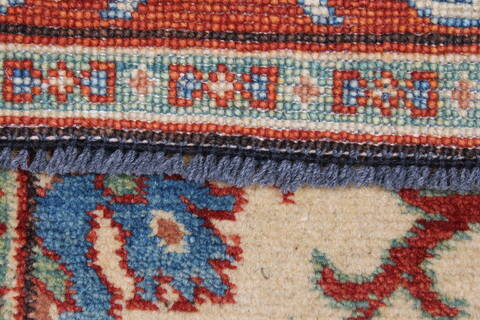 Kazak Beige Runner Hand Knotted 29 X 101  Area Rug 250-23691 Image 2