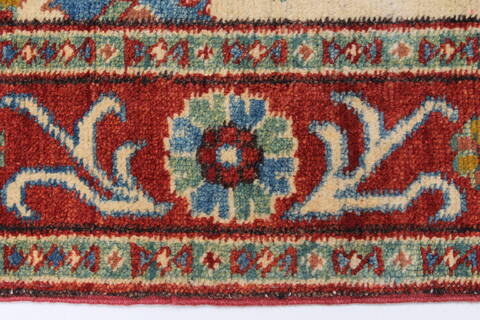 Kazak Beige Runner Hand Knotted 29 X 101  Area Rug 250-23691 Image 4