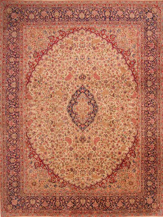 Kerman Beige Hand Knotted 910 X 130  Area Rug 100-23697 Image 0