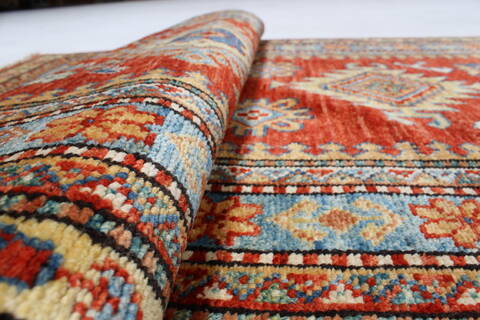 Kazak Brown Runner Hand Knotted 28 X 91  Area Rug 250-23718 Image 11
