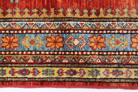 Kazak Brown Runner Hand Knotted 28 X 91  Area Rug 250-23718 Image 4