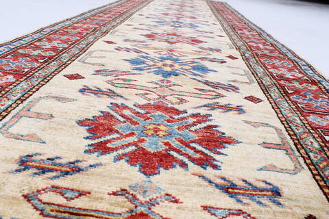 Kazak Yellow Runner Hand Knotted 29 X 98  Area Rug 250-23721 Image 2