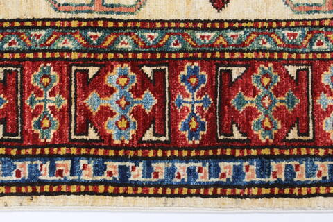 Kazak Yellow Runner Hand Knotted 29 X 98  Area Rug 250-23721 Image 3