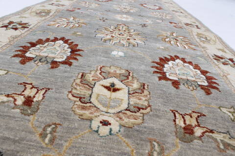 Pishavar Grey Runner Hand Knotted 26 X 103  Area Rug 250-23727 Image 3