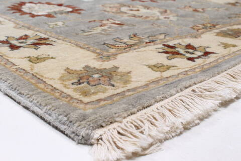 Pishavar Grey Runner Hand Knotted 26 X 103  Area Rug 250-23727 Image 7