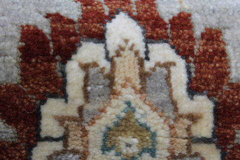Pishavar Grey Runner Hand Knotted 26 X 103  Area Rug 250-23727 Image 8
