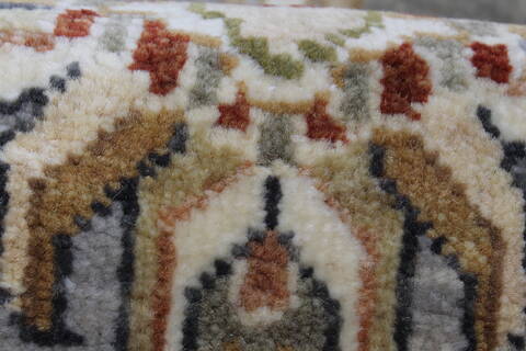 Pishavar Grey Runner Hand Knotted 26 X 103  Area Rug 250-23727 Image 9
