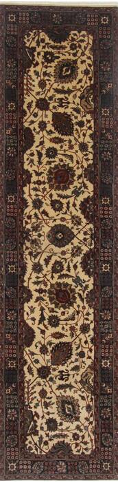 Tabriz Beige Runner Hand Knotted 26 X 910  Area Rug 250-23736 Image 0