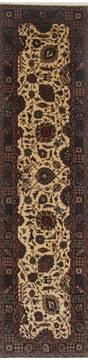 Indian Tabriz Beige Runner 10 to 12 ft Wool Carpet 23736