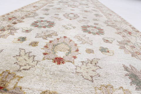 Pishavar Beige Runner Hand Knotted 29 X 911  Area Rug 250-23746 Image 2