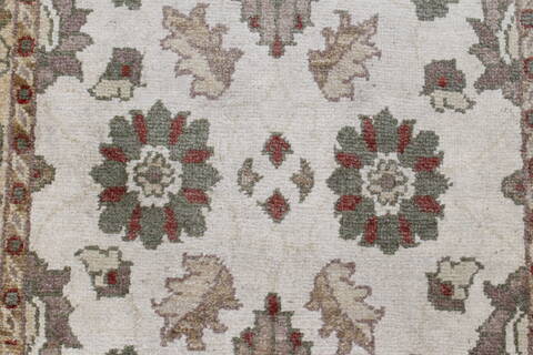Pishavar Beige Runner Hand Knotted 29 X 911  Area Rug 250-23746 Image 4