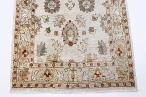 Pishavar Beige Runner Hand Knotted 29 X 911  Area Rug 250-23746 Image 5