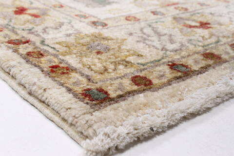 Pishavar Beige Runner Hand Knotted 29 X 911  Area Rug 250-23746 Image 6