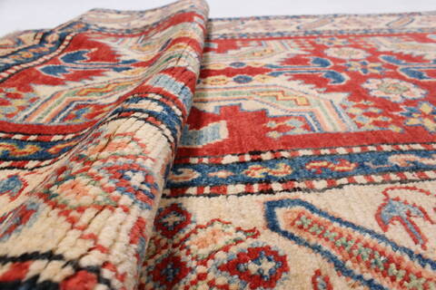 Kazak Red Runner Hand Knotted 210 X 93  Area Rug 250-23748 Image 11