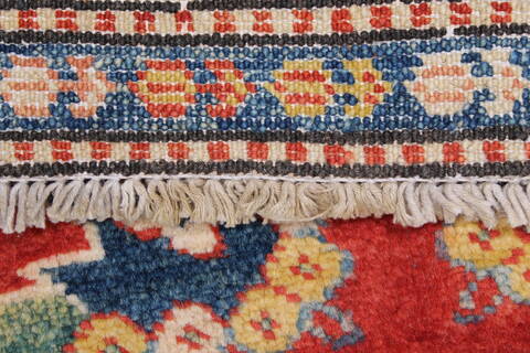Kazak Red Runner Hand Knotted 210 X 93  Area Rug 250-23748 Image 1
