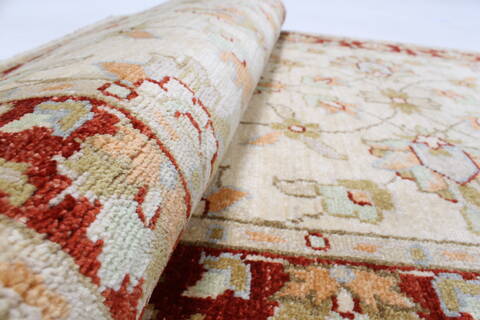 Chobi Beige Runner Hand Knotted 29 X 99  Area Rug 250-23757 Image 12