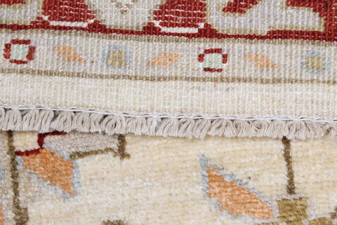 Chobi Beige Runner Hand Knotted 29 X 99  Area Rug 250-23757 Image 2