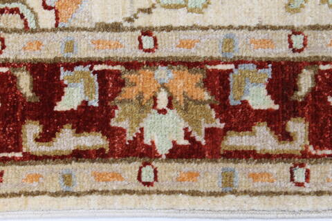Chobi Beige Runner Hand Knotted 29 X 99  Area Rug 250-23757 Image 4