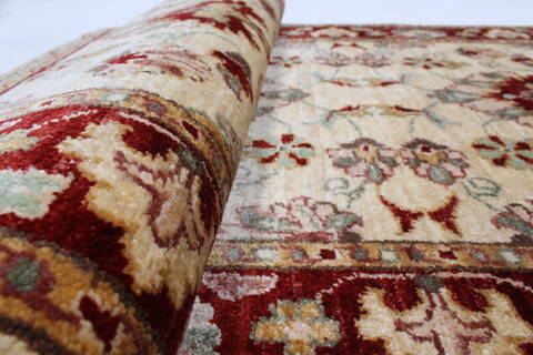 Pishavar Beige Runner Hand Knotted 29 X 96  Area Rug 250-23759 Image 11