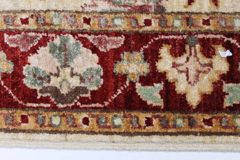 Pishavar Beige Runner Hand Knotted 29 X 96  Area Rug 250-23759 Image 3