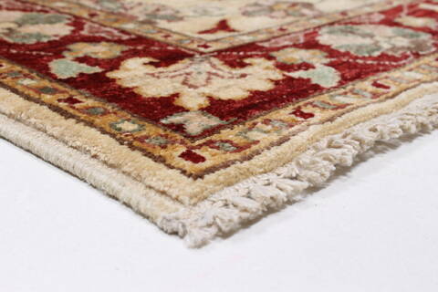 Pishavar Beige Runner Hand Knotted 29 X 96  Area Rug 250-23759 Image 6