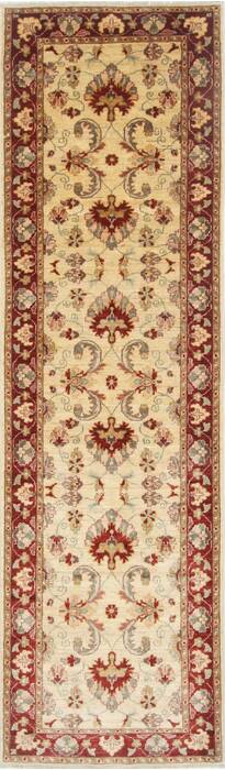 Pishavar Beige Runner Hand Knotted 29 X 96  Area Rug 250-23759 Image 0