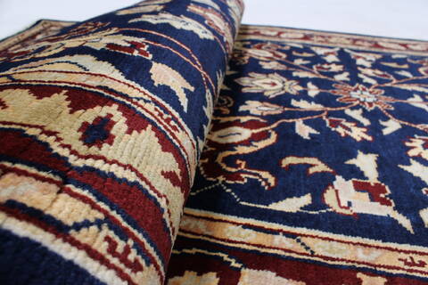 Pishavar Blue Runner Hand Knotted 211 X 87  Area Rug 250-23760 Image 10