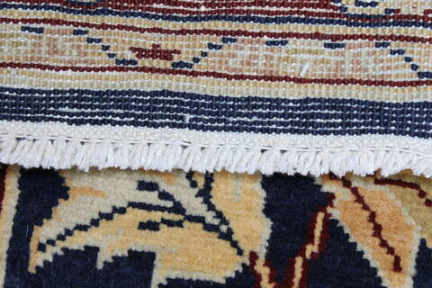 Pishavar Blue Runner Hand Knotted 211 X 87  Area Rug 250-23760 Image 1