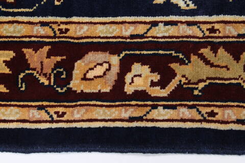 Pishavar Blue Runner Hand Knotted 211 X 87  Area Rug 250-23760 Image 3